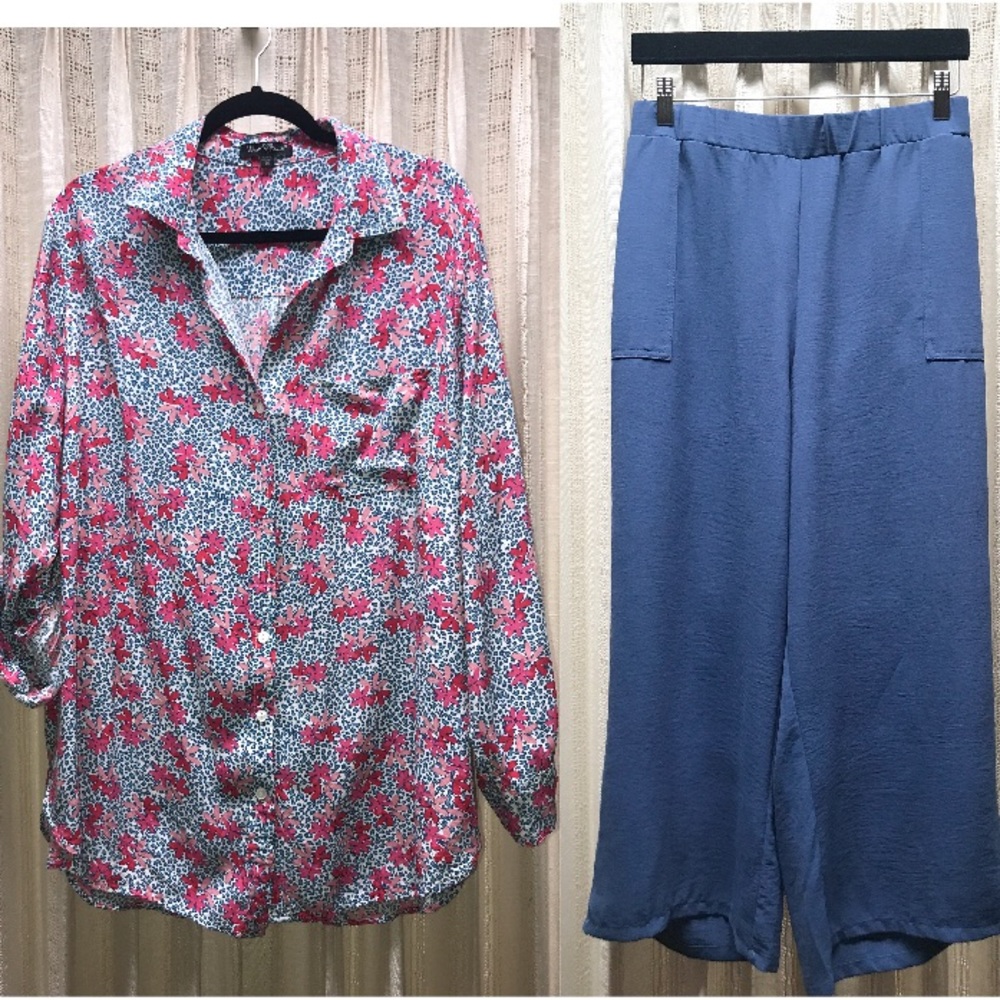 Beautiful Blouse & Capris Ensemble. EUC Size 2X